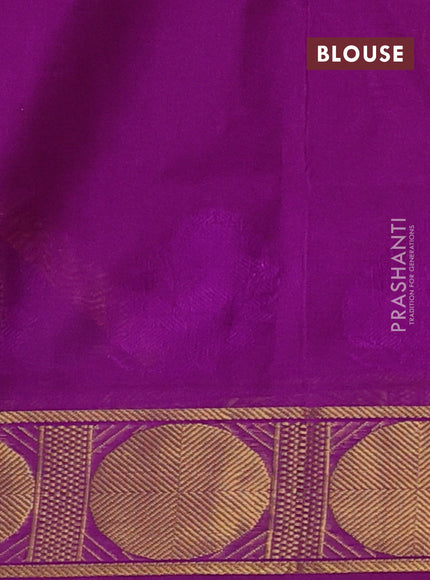 Pale Orange & Purple Silk Cotton Saree