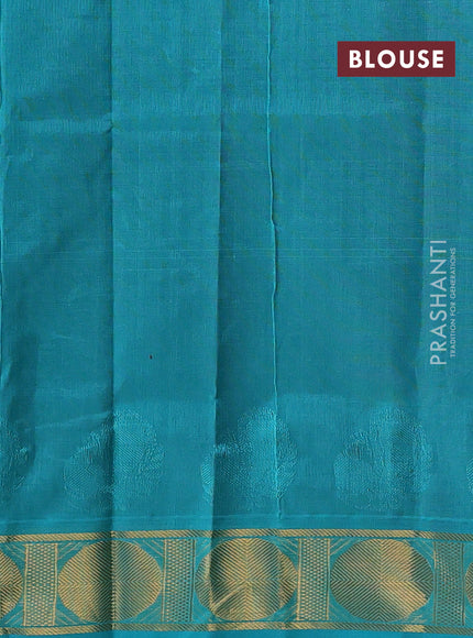 Wine & Teal Green Silk Cotton Saree