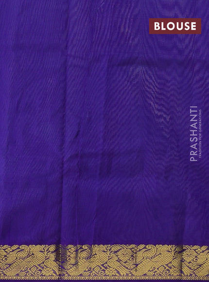 Teal  & Violet Silk Cotton Saree