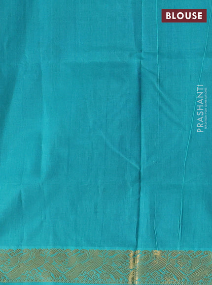 Blue & Teal Blue Silk Cotton Saree