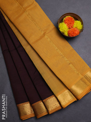 Maroon & Mustard Yellow Silk Cotton Saree