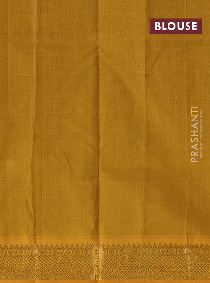 Maroon & Mustard Yellow Silk Cotton Saree