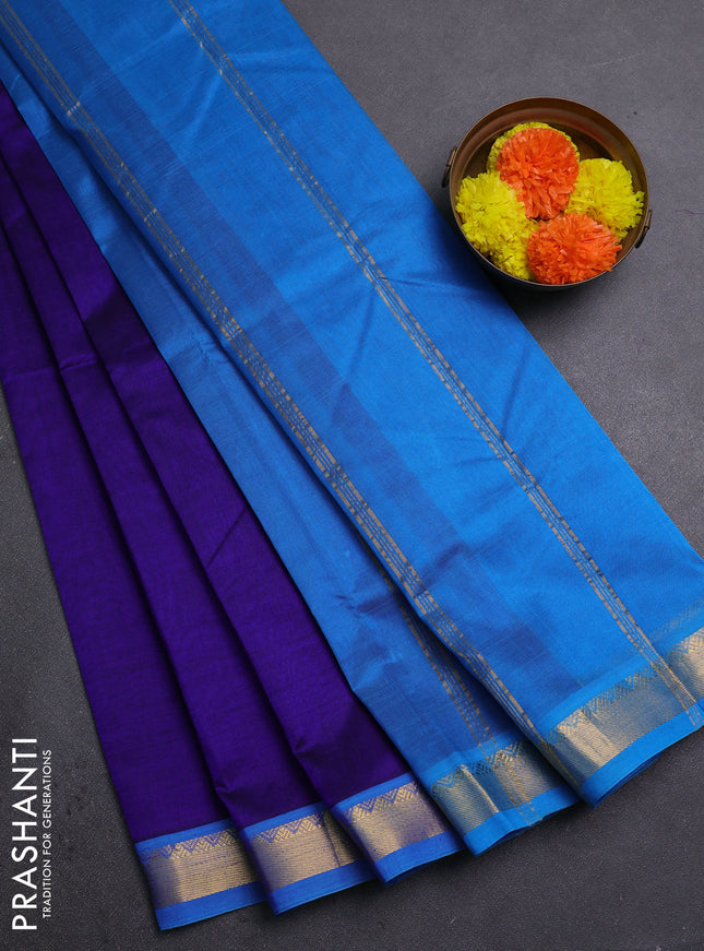 Blue & Cs Blue Silk Cotton Saree