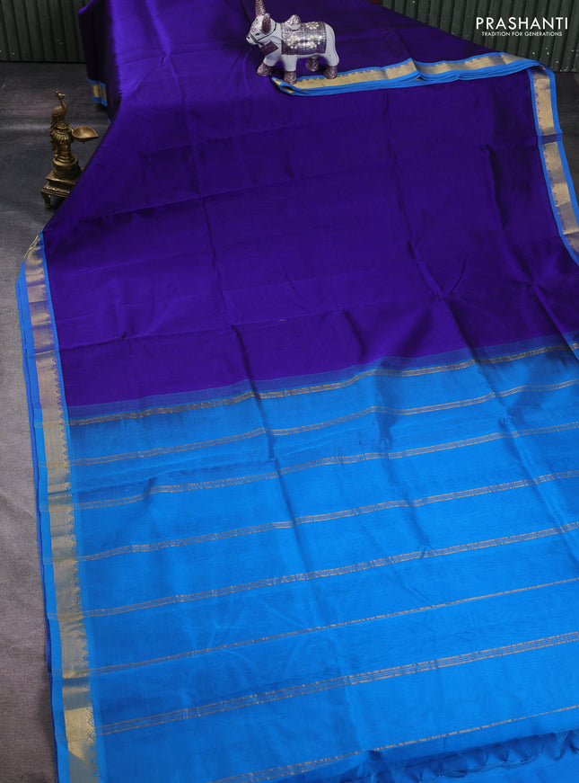 Blue & Cs Blue Silk Cotton Saree