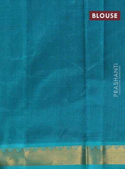 Purple & Teal Green Silk Cotton Saree