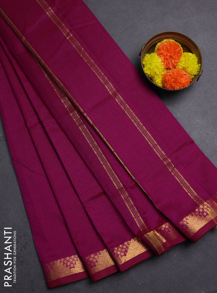 Magenta Pink Silk Cotton Saree