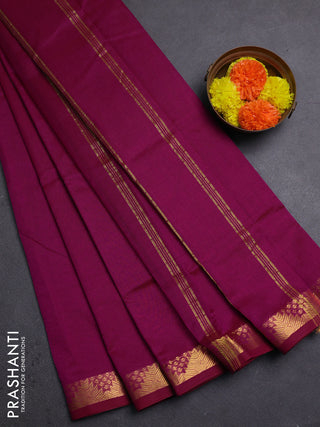 Magenta Pink Silk Cotton Saree