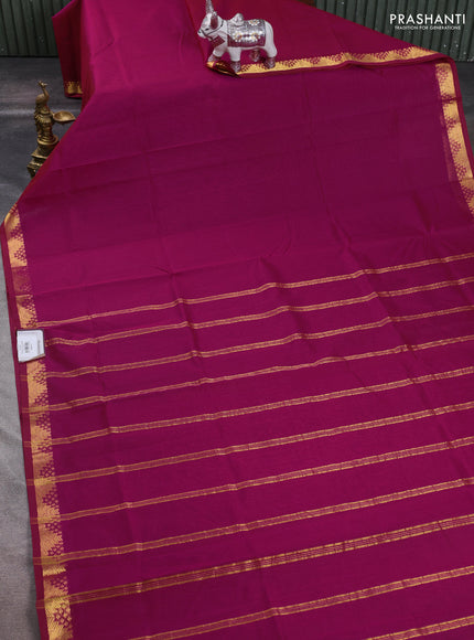 Magenta Pink Silk Cotton Saree