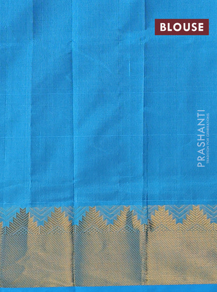 Purple & Cs Blue Silk Cotton Saree