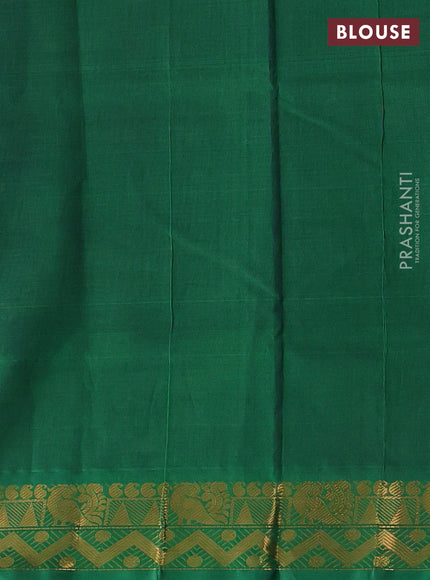 Purple & Green Silk Cotton Saree