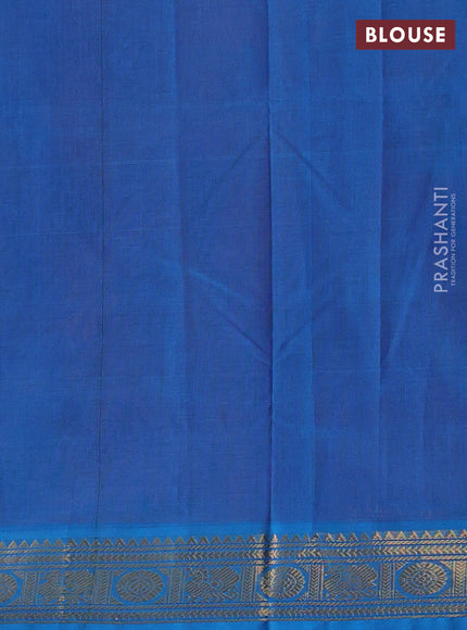 Pink & Cs Blue Silk Cotton Saree