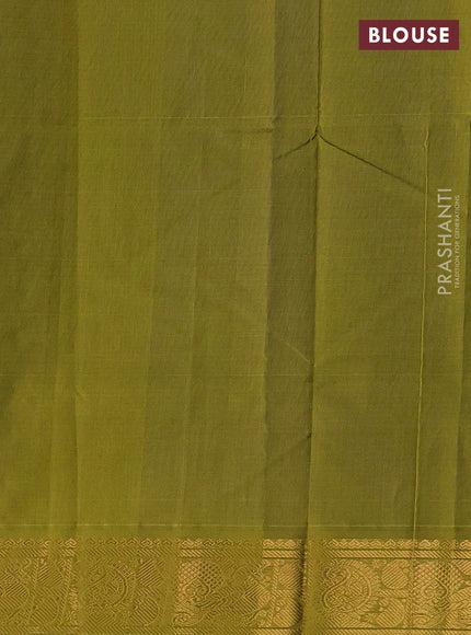 Violet & Mehendi Green Silk Cotton Saree