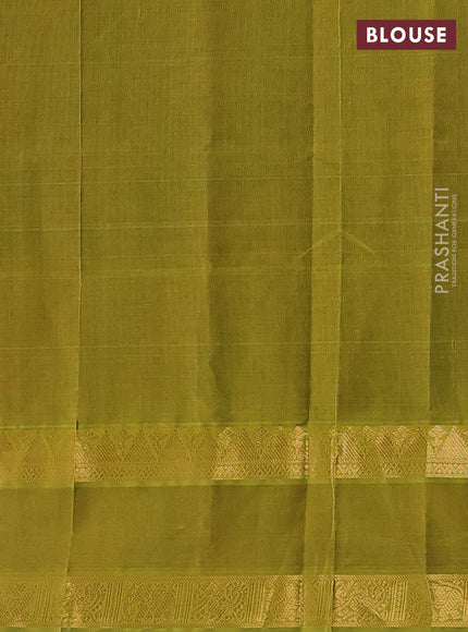 Maroon & Mehendi Green Silk Cotton Saree