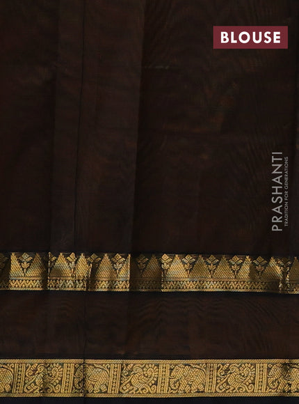 Mustard Yellow & Black Silk Cotton Saree