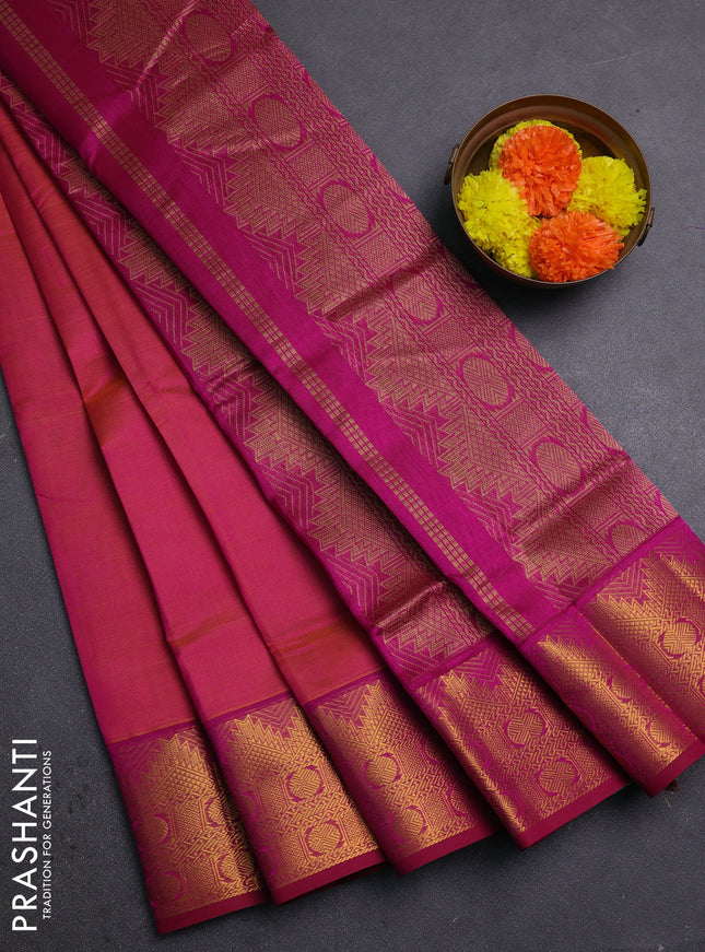 Pink & Magenta Pink Silk Cotton Saree