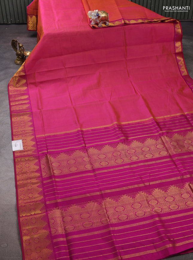 Pink & Magenta Pink Silk Cotton Saree