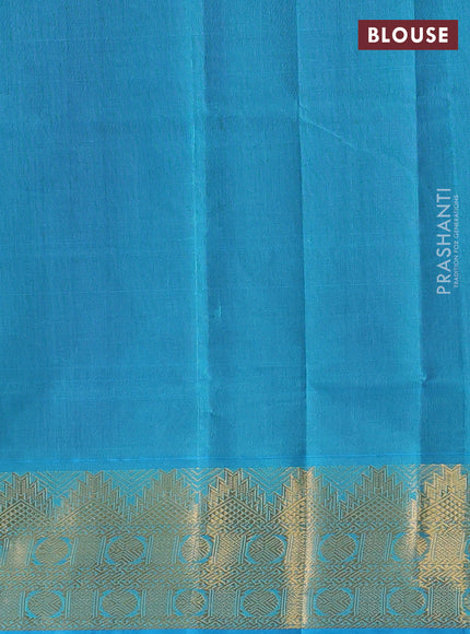 Purple & Cs Blue Silk Cotton Saree