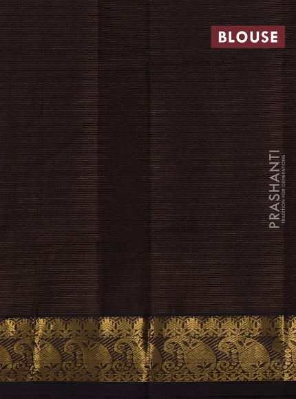 Coffee Brown Silk Cotton Saree - Vairaosi
