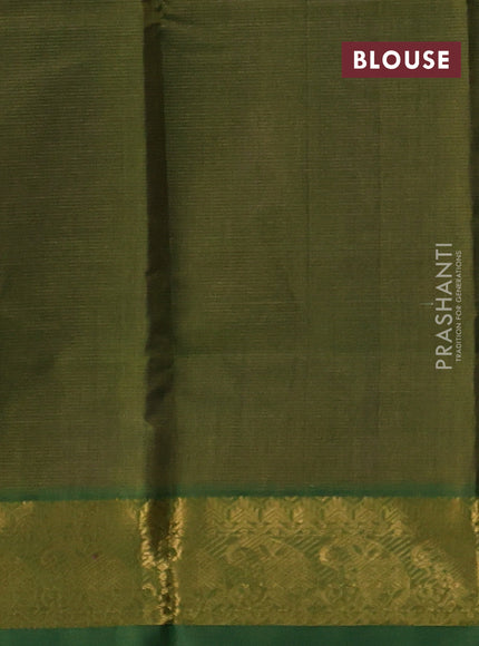 Purple & Green Silk Cotton Saree - Vairaosi