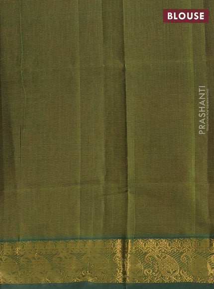 Maroon & Green Silk Cotton Saree - Vairaosi