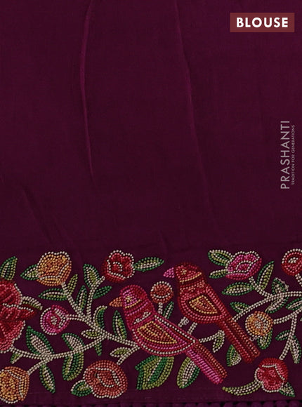 Gold & Purple Tissue Silk - Embroidery