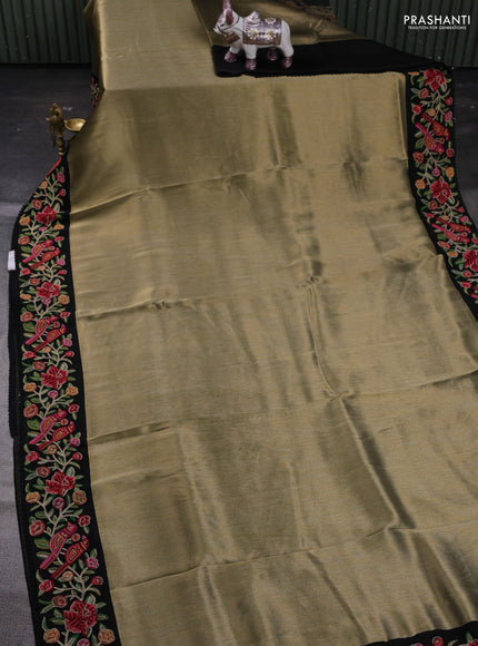 Gold & Black Tissue Silk - Embroidery