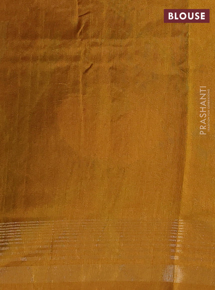 Rustic Orange & Mustard Yellow Semi Tussar  - Jamdani Weaving