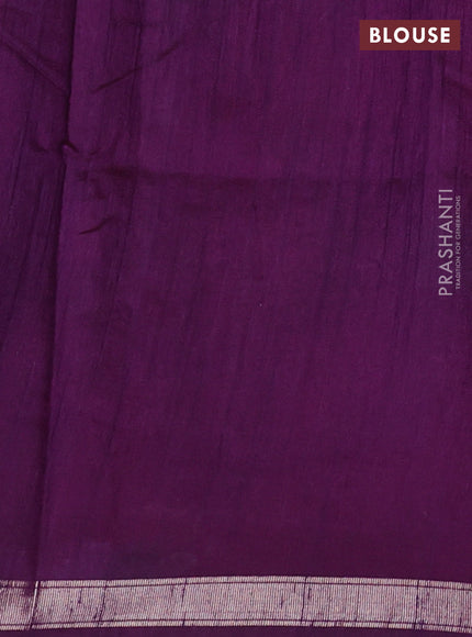 Red & Violet Semi Tussar  - Jamdani Weaving