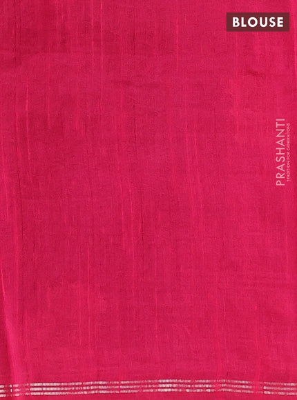 Black & Pink Semi Tussar  - Jamdani Weaving