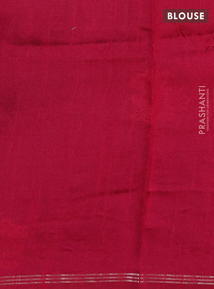 Blue & Pink Semi Tussar  - Jamdani Weaving