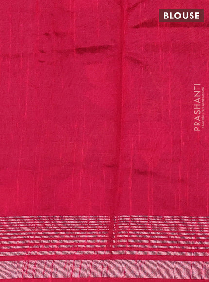 Blue & Pink Semi Tussar  - Jamdani Weaving