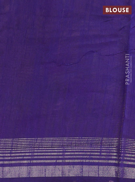 Mustard Yellow & Blue Semi Tussar  - Jamdani Weaving