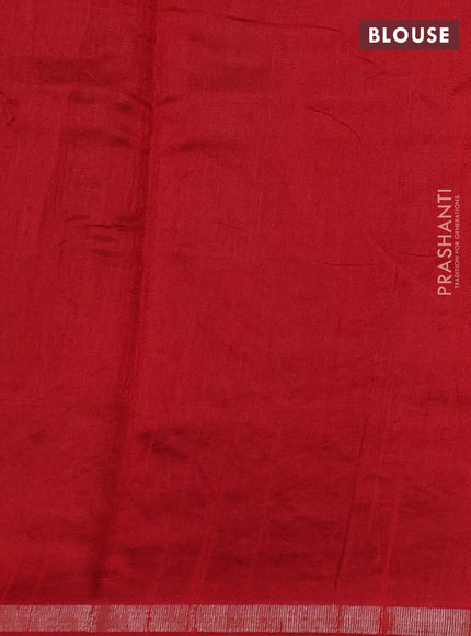 Violet & Red Semi Tussar  - Jamdani Weaving