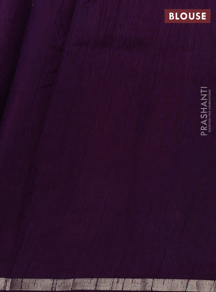 Red & Violet Semi Tussar  - Jamdani Weaving