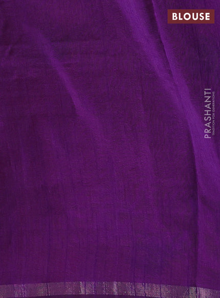 Red & Violet Semi Tussar  - Jamdani Weaving