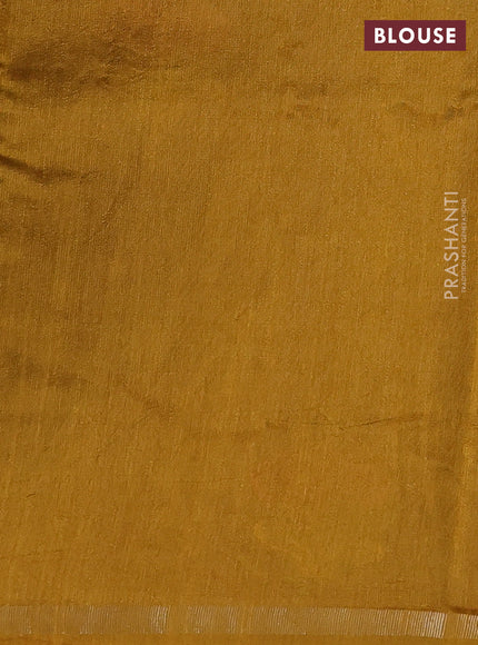 Maroon & Mustard Yellow Semi Tussar  - Jamdani Weaving