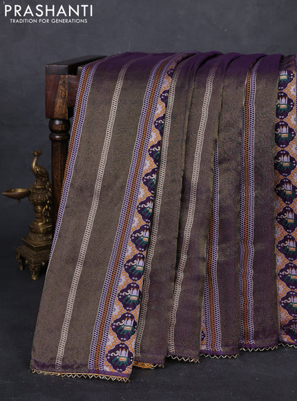 Violet & Mustard Yellow Banarasi Silk - Patola Weaving