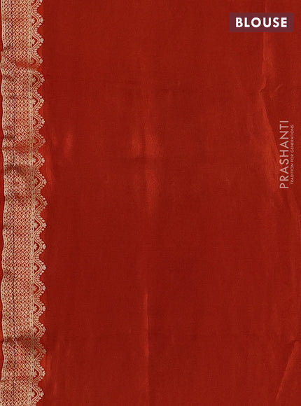 Coffee Brown & Rust Banarasi Silk - Patola Weaving