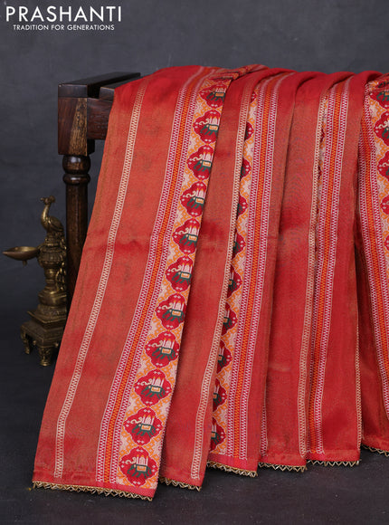 Red & Yellow Banarasi Silk - Patola Weaving
