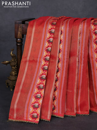 Red & Yellow Banarasi Silk - Patola Weaving