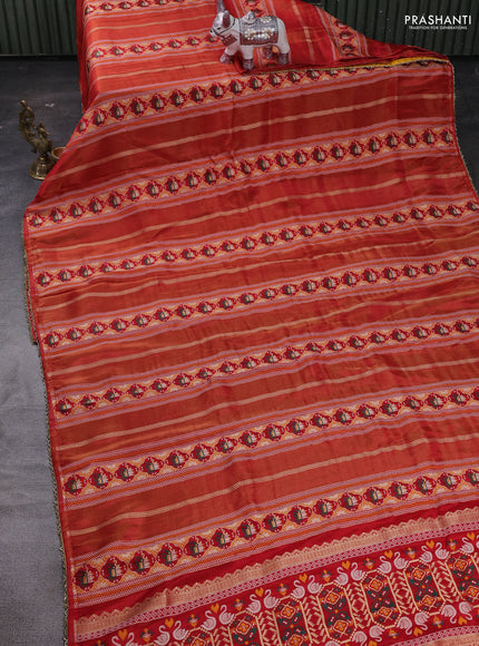 Red & Yellow Banarasi Silk - Patola Weaving