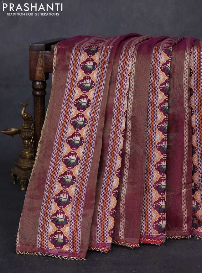 Purple & Pink Banarasi Silk - Patola Weaving