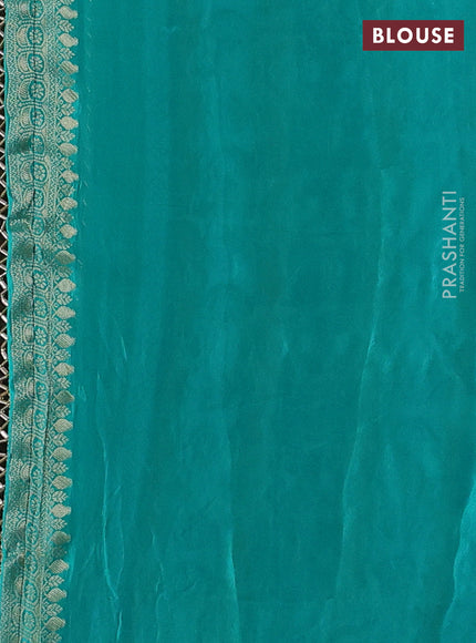 Navy Blue & Teal Green Banarasi Silk - Patola Weaving