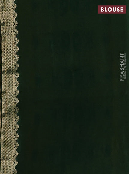 Yellow & Bottle Green Banarasi Silk - Patola Weaving