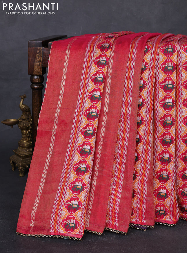 Pink & Violet Banarasi Silk - Patola Weaving