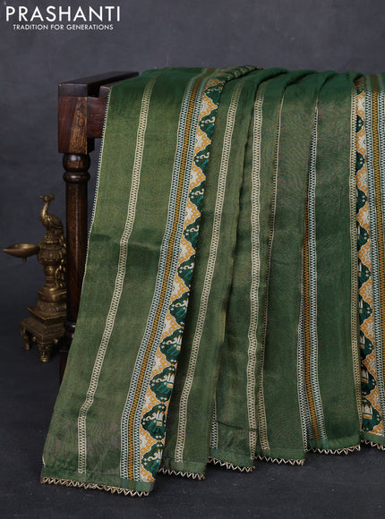Green & Lime Green Banarasi Silk - Patola Weaving