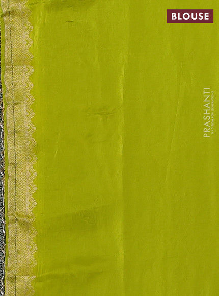 Green & Lime Green Banarasi Silk - Patola Weaving