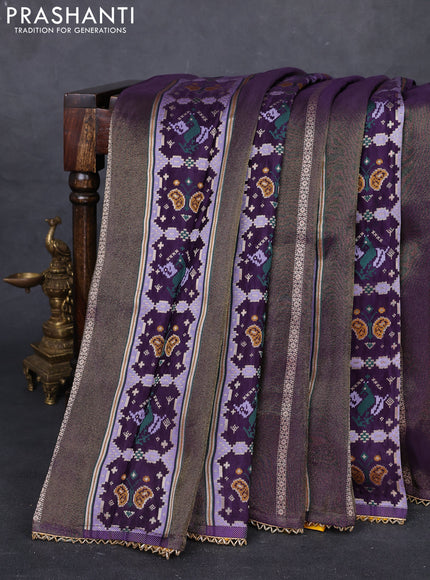 Violet & Yellow Banarasi Silk - Patola Weaving