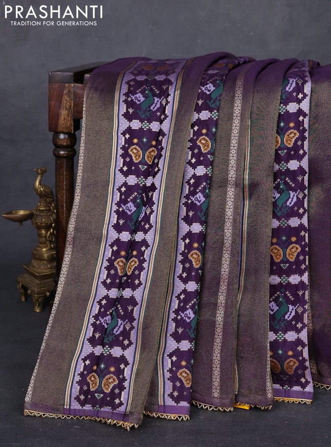 Violet & Yellow Banarasi Silk - Patola Weaving