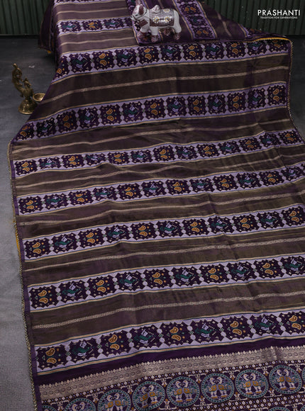 Violet & Yellow Banarasi Silk - Patola Weaving